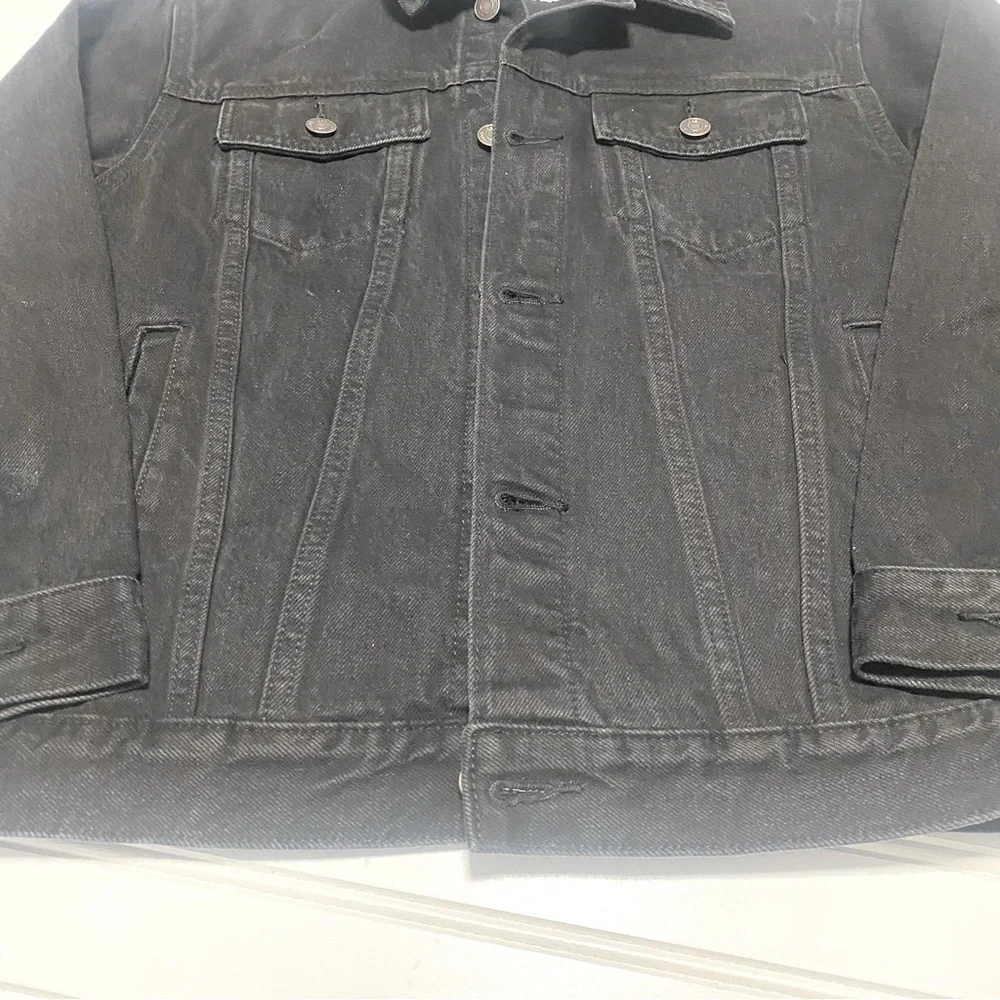 Old Navy Long Sleeve Denim Jean Jacket Black Wash Girls Size Large (10-12)